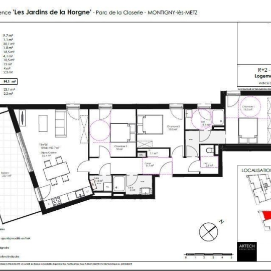  CABINET DE L'ILE : Appartement | MONTIGNY-LES-METZ (57950) | 94 m2 | 393 000 € 