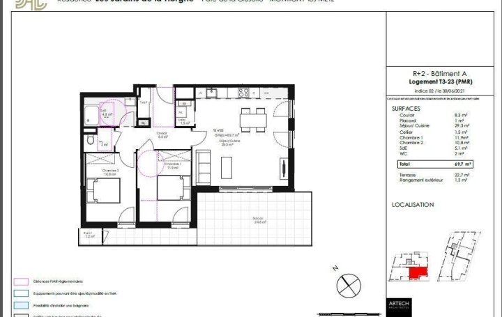 CABINET DE L'ILE : Appartement | MONTIGNY-LES-METZ (57950) | 69 m2 | 303 000 € 